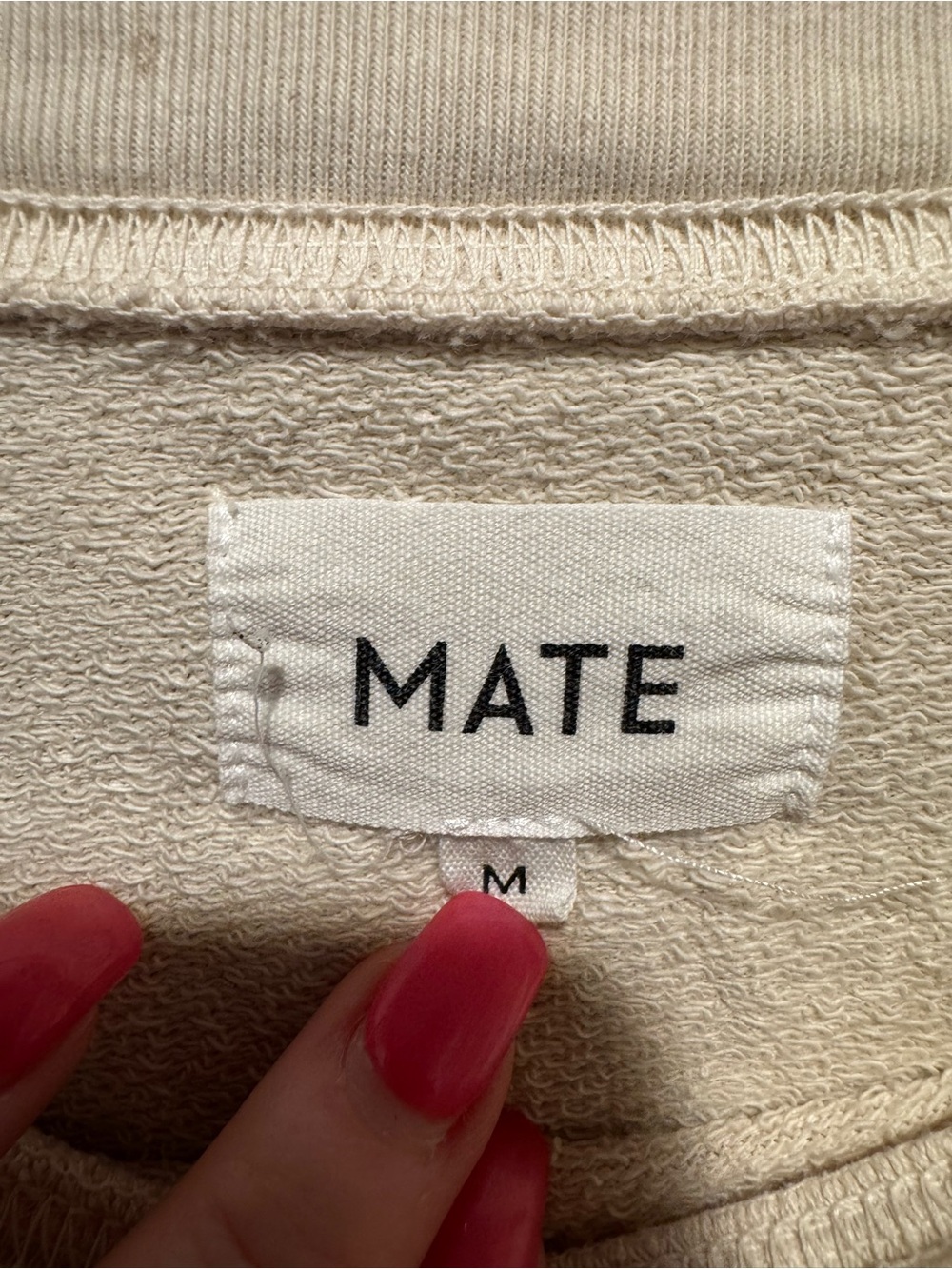 MATE the Label Cream Raglan Pullover Sweatshirt - Picture 2 of 4
